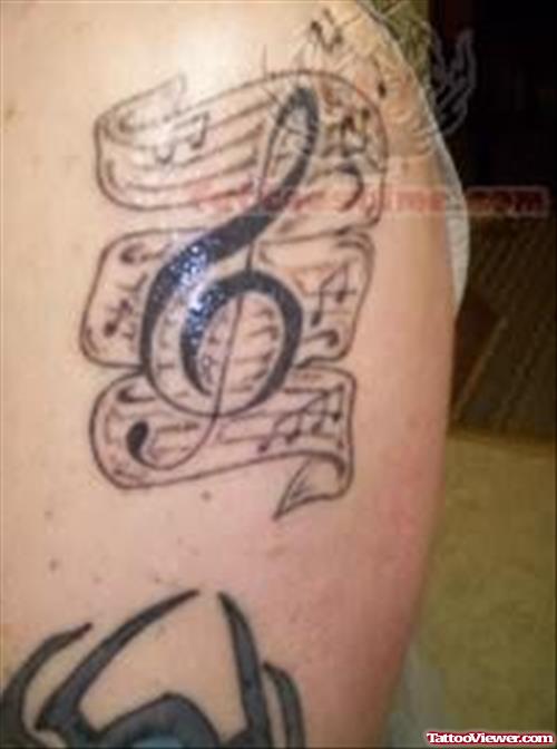 Music Note Tattoo On Shoulder
