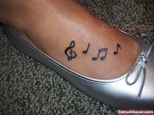 Music Notes Tattoos For Foot
