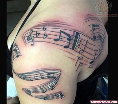 Music Notes Tattoo Design For Women