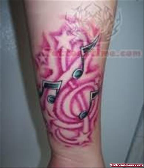 Beautiful Music Tattoo On Arm
