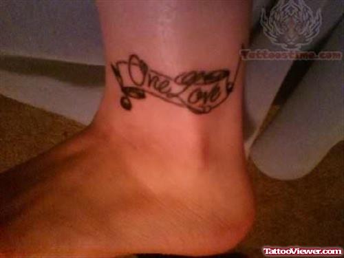 Love Music Tattoo On Ankle