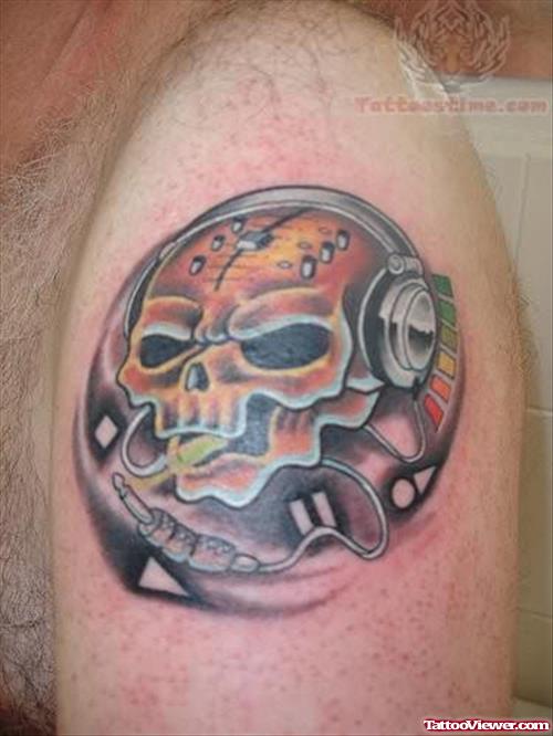 Music And Skull Tattoo