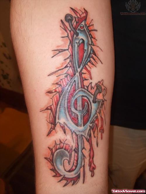 Barbed Musical Tattoos
