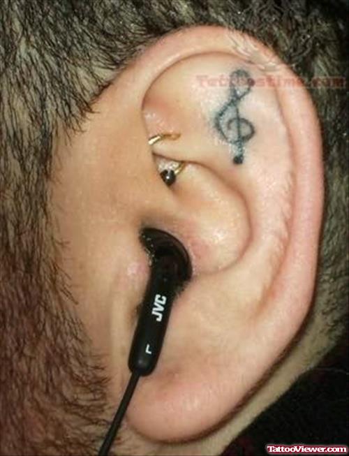 Music Tattoo Inside Ear