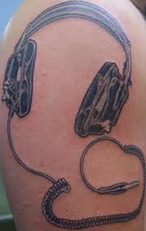 Headphone Music Tattoo