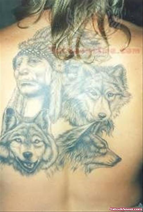 Wolves Native American Tattoo