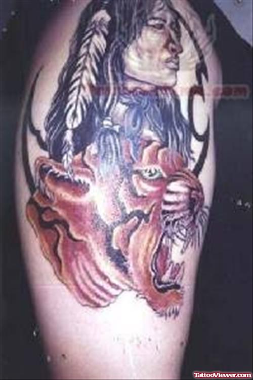 Tiger Native American Tattoo