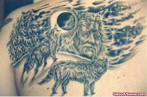 Tattoo Native American Wolf