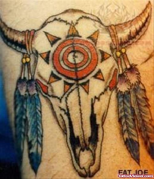 Native Goat Skull Tattoo