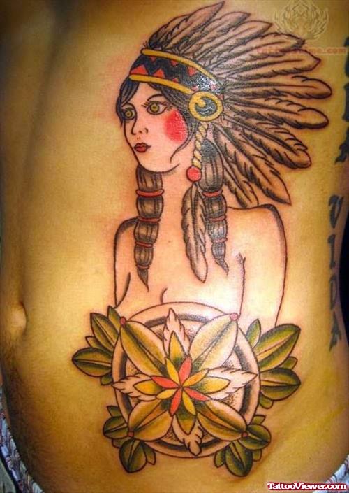 Native American Woman Tattoo