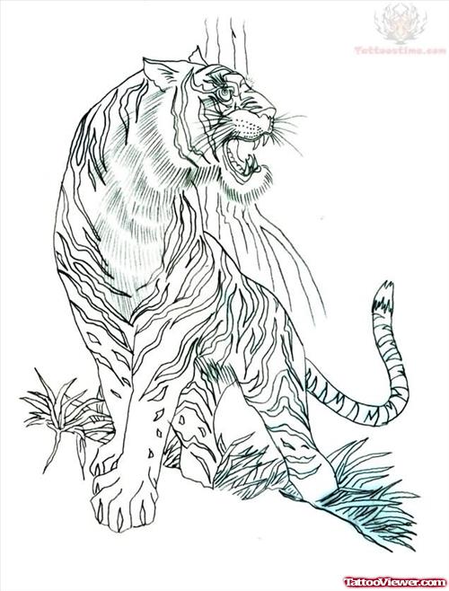 Tiger Breath Tattoo Design