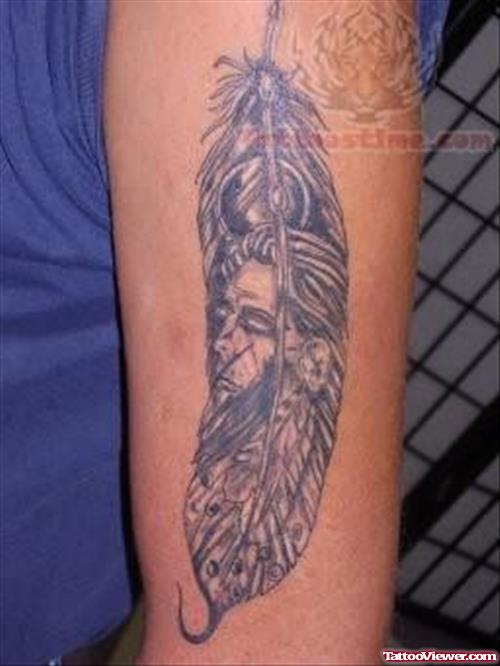 Native American Feather Tattoo  Bicep