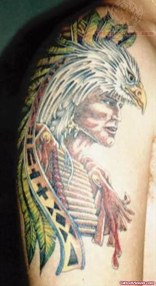 Eagle Man Tattoo On Shoulder