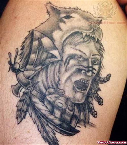 Horror Native American Tattoo