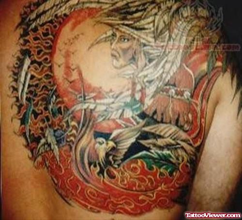 Colorful Native American Tattoo