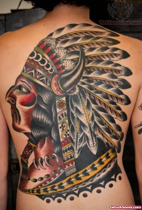 Large Native Tattoo On Back