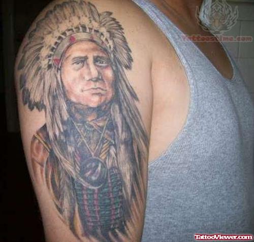 Native American Old Man Tattoo