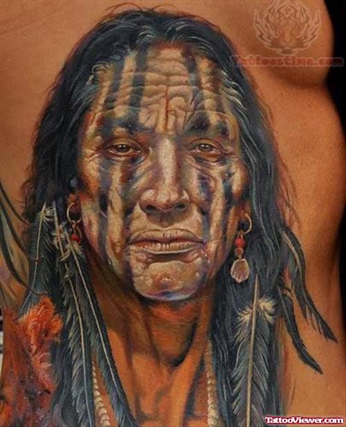 Native American Portrait Tattoo