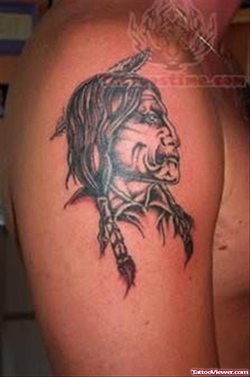 Native American Lady Tattoo