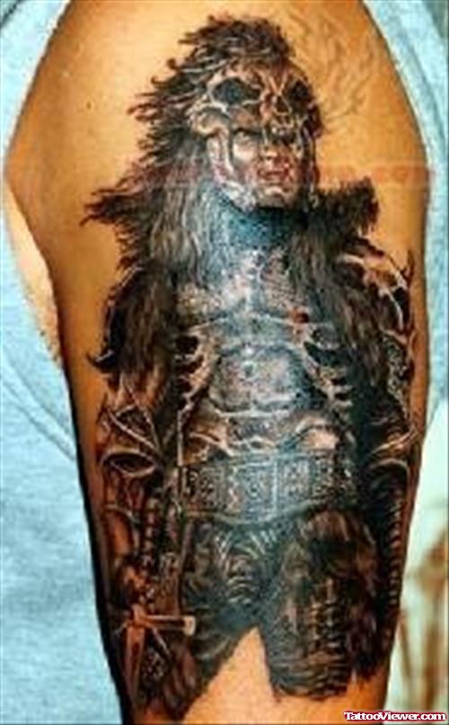 Black Warrior Native American Tattoo
