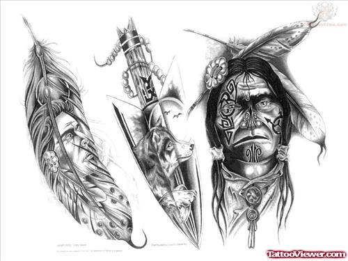 Gary Davis Native American Tattoo Pattern