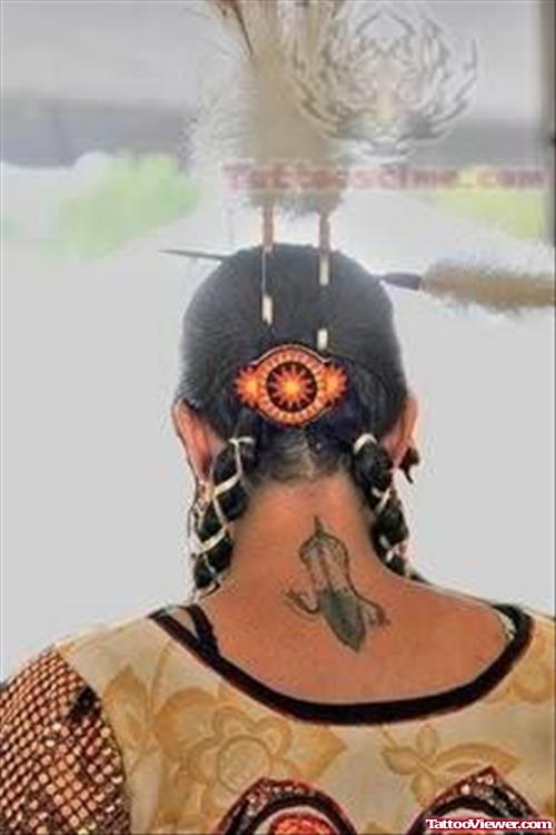Native American Tattoo On Back Neck