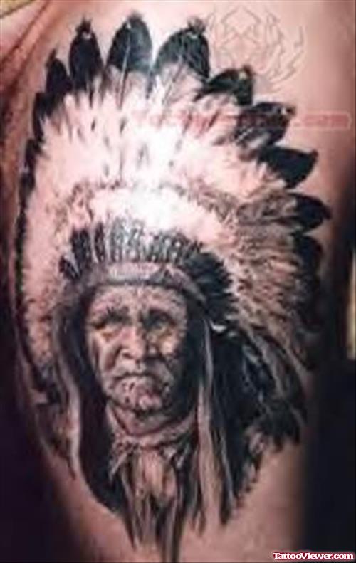 Ancient Face Native American Tattoo