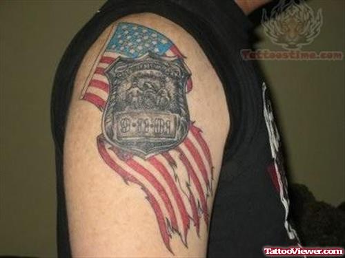 American Warriors Tattoo On Shoulder