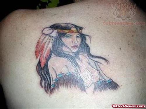 Beautiful Native American Tattoo On Back