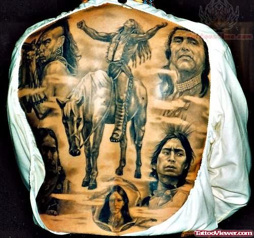 American Tattoos On Full Back