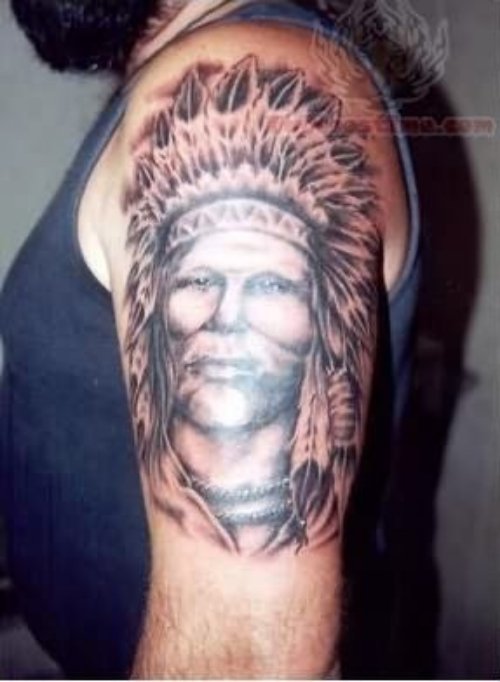 Native American Tattoo On Sleeve
