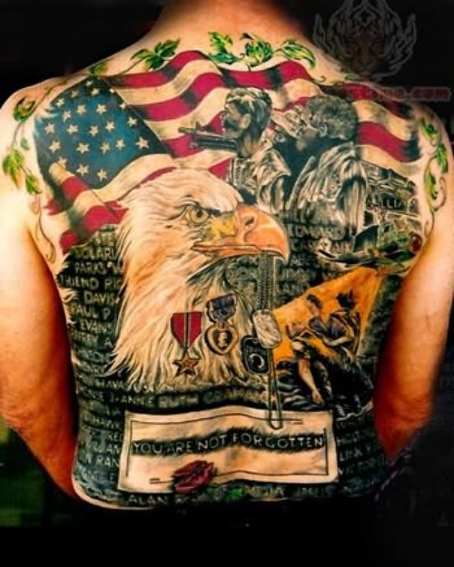 American Back Body Tattoo