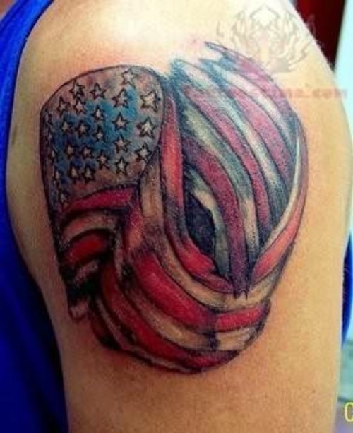 American Tattoo On Shoulders
