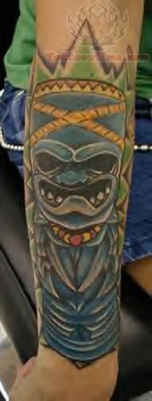 Colourful Native American Tattoo On Arm