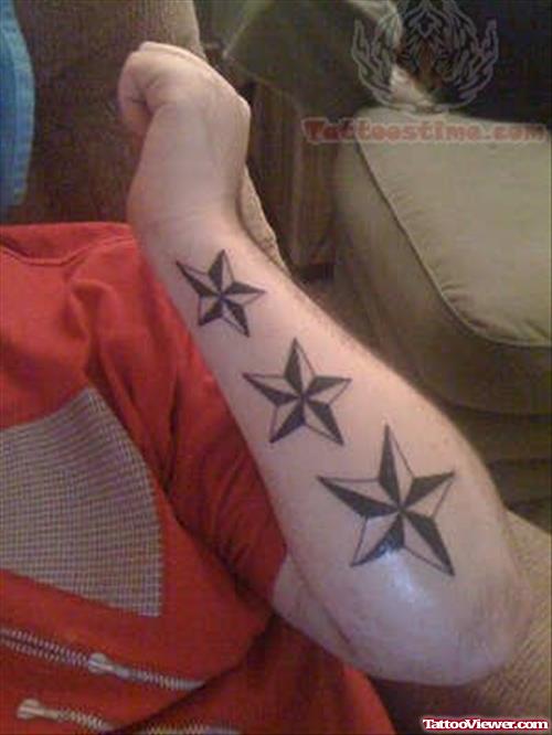Nautical Star Tattoos On Arm