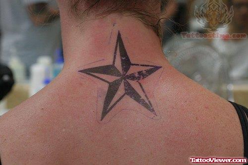 Nautical Star Tattoo On Back Body