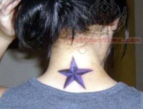 Purple Ink Nautical Star Tattoo