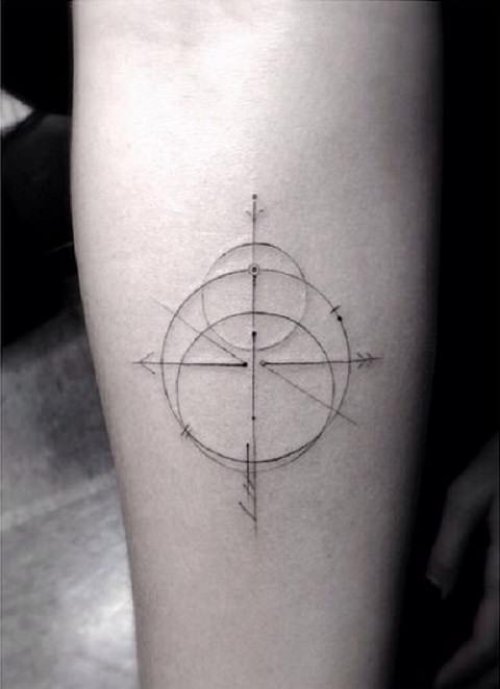 Minimal Compass And nautical Tattoo
