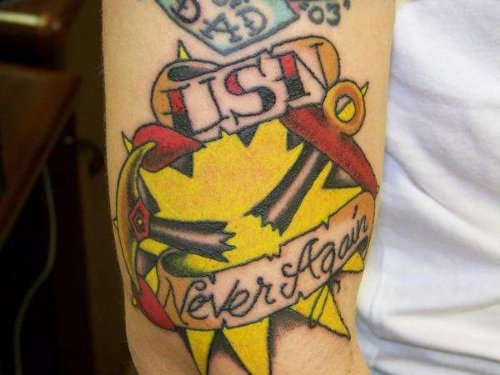 USN Banner And Navy Tattoo