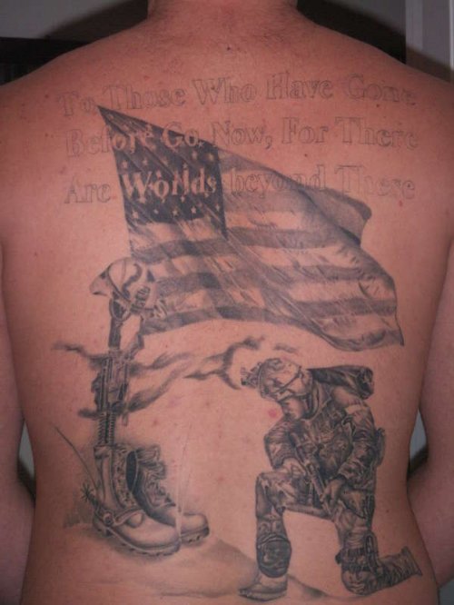 Memorial Navy Tattoo on Back Body
