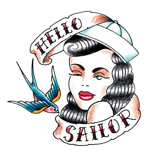 Hello Sailor Navy Tattoo Design