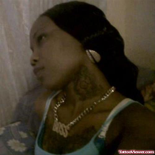 Girl With Neck Tattoo
