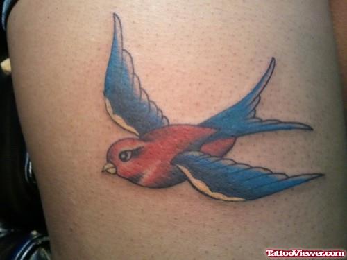 Traditional Flying Swallow Neck Tattoo