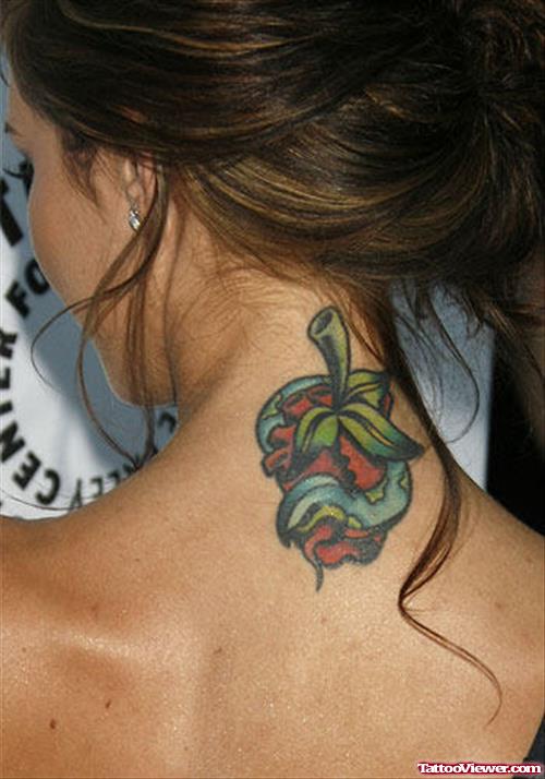 Rotten apple and Snake Neck Tattoo