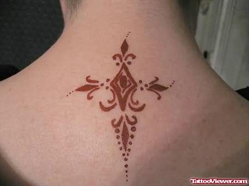 Stylish Tribal Neck Tattoo
