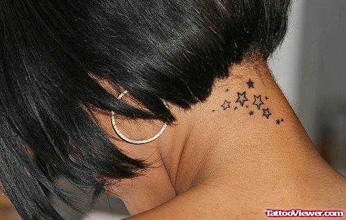 Rihanna Back Neck Neck Tattoo For Girls