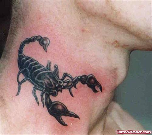 Scorpion Neck Tattoo For Men