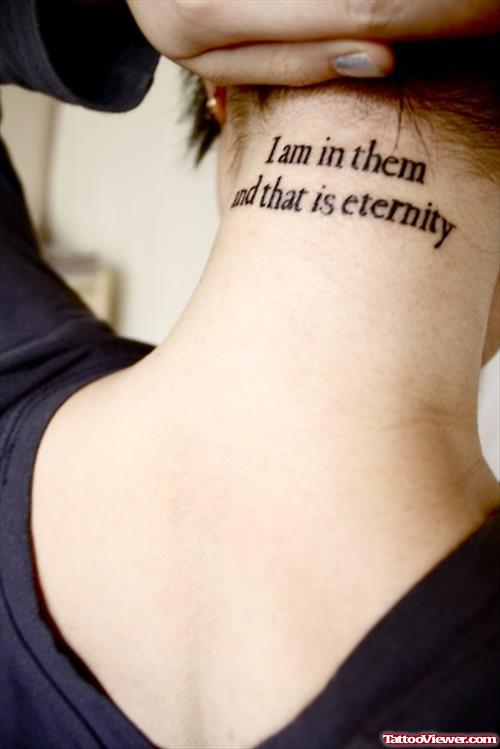 Quote Back Neck Tattoo