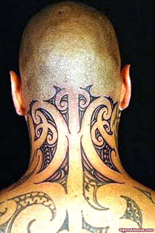 Polynesian Neck Tattoo For Men