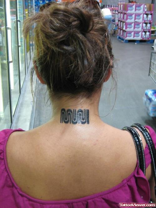 Muni Back Neck Tattoo For Girls